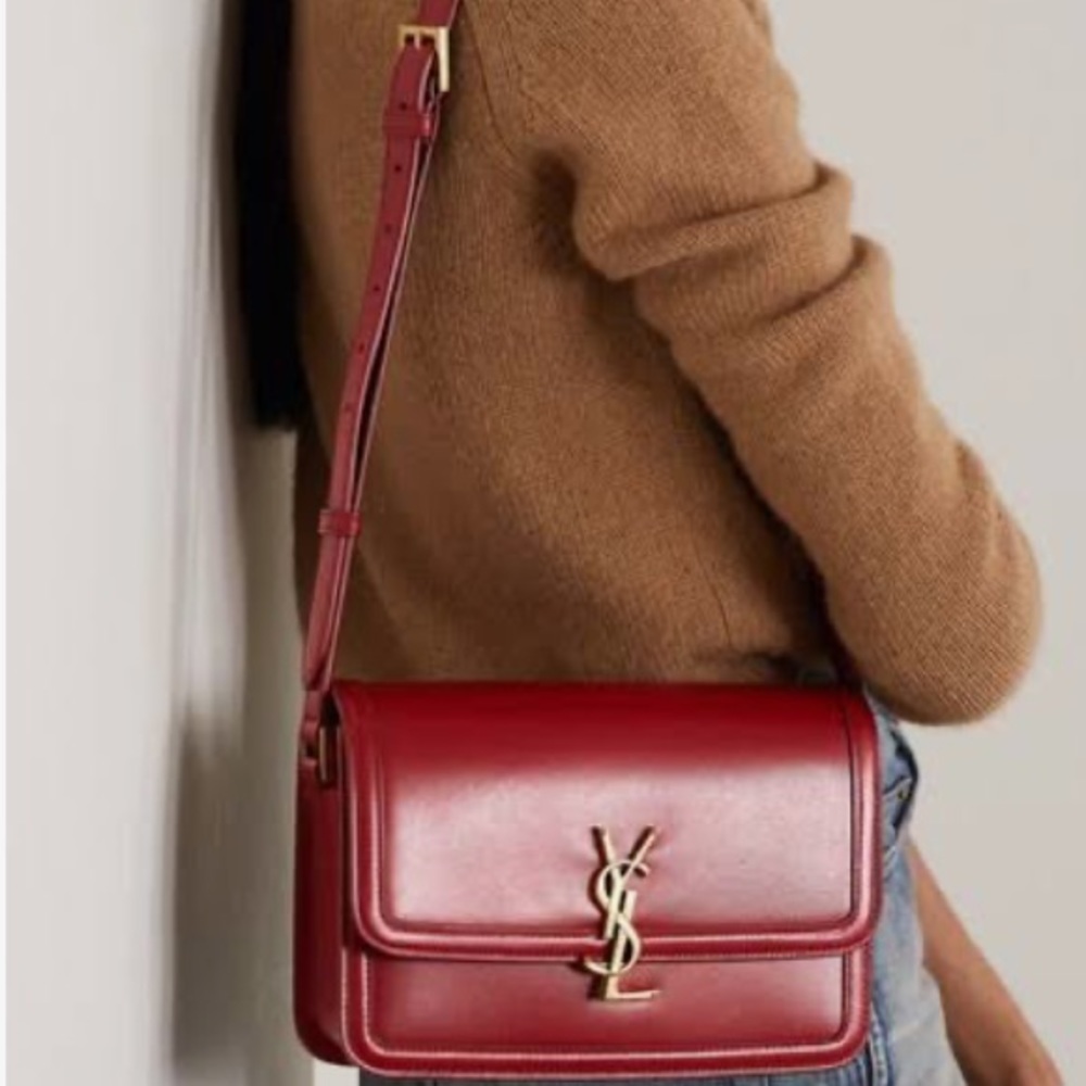 YSL Solferino Medium Shoulder Bag Opyum Red - Picture 8 of 16